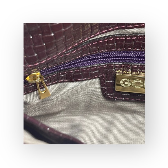 Goldenbleu ♛ Katie Woven Clutch Handbag Evening Bag ♛ Amethyst Patent Leather ♛ - Picture 11 of 16